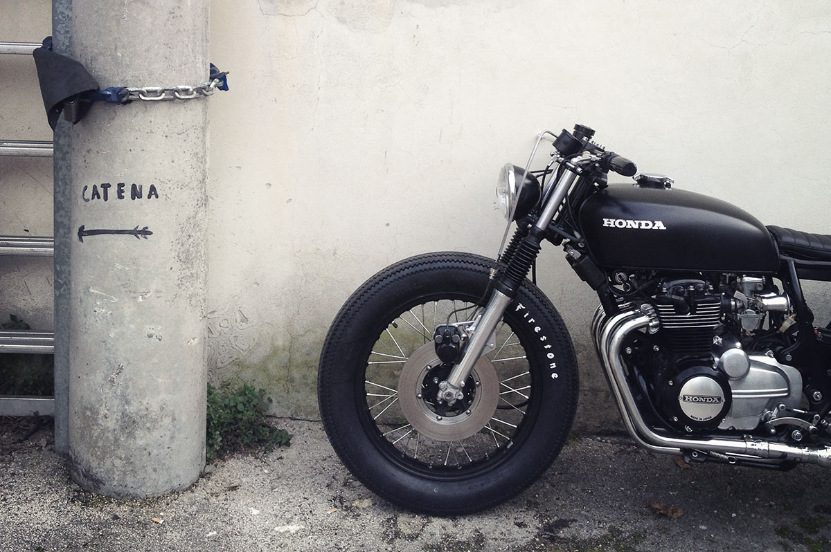 CB400 black brat style