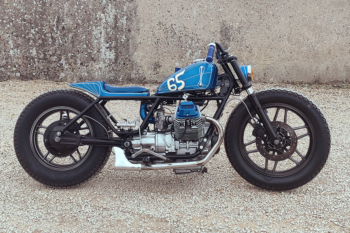 Moto Guzzi V65 brat bobber scarichi fishtail